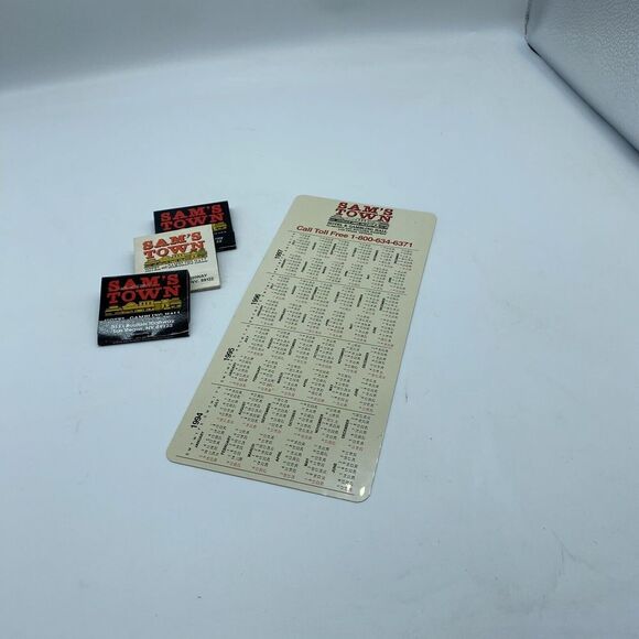 Sams Town Gold River Hotel Gambling Hall Casino Souvenir 1995 Calendar & Matches - Picture 12 of 13